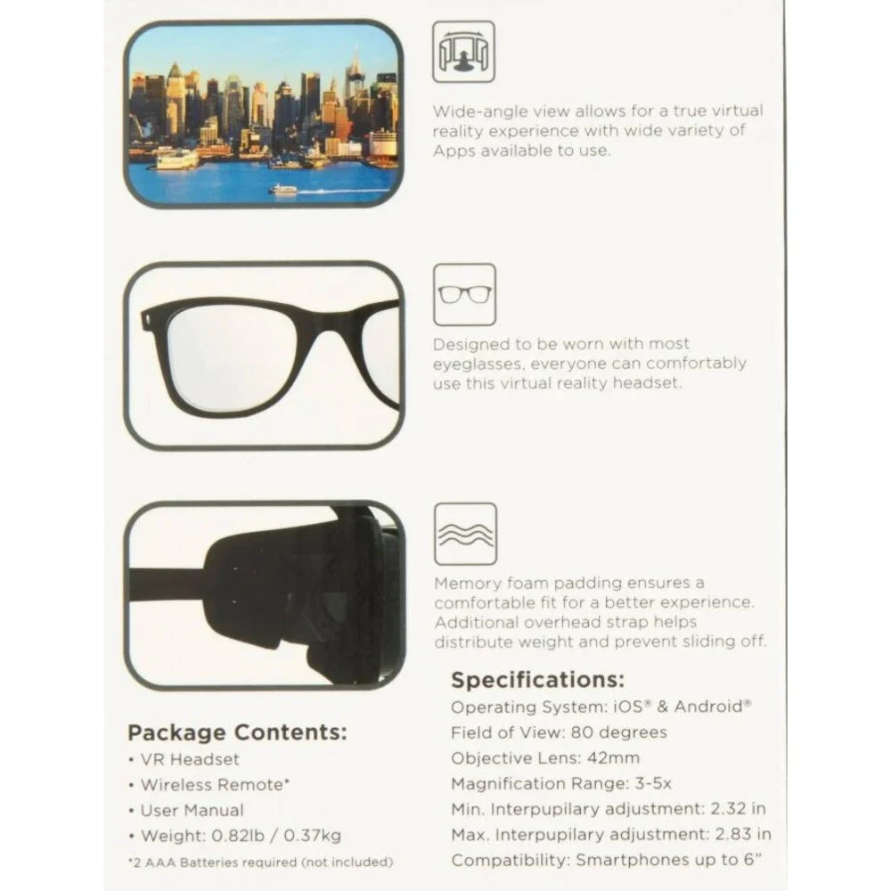 Cynoculars Mobile Phone Virtual Reality VR Headset + NO Remote Model ATV-CYNO